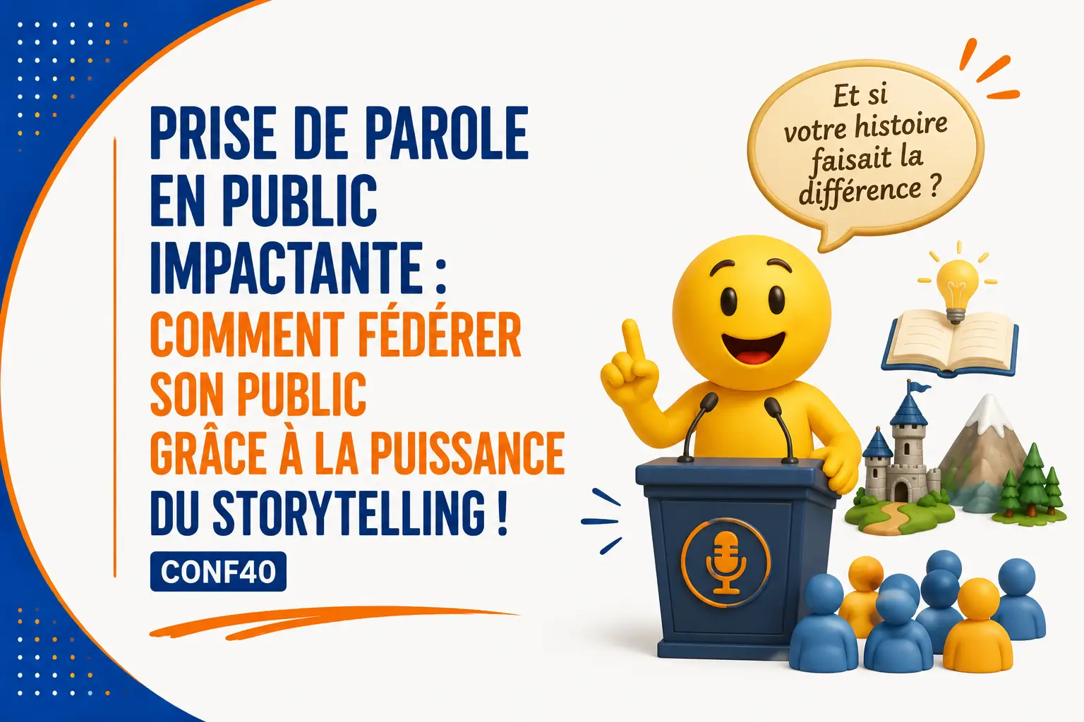 Conférence storytelling prise de parole public héros du récit